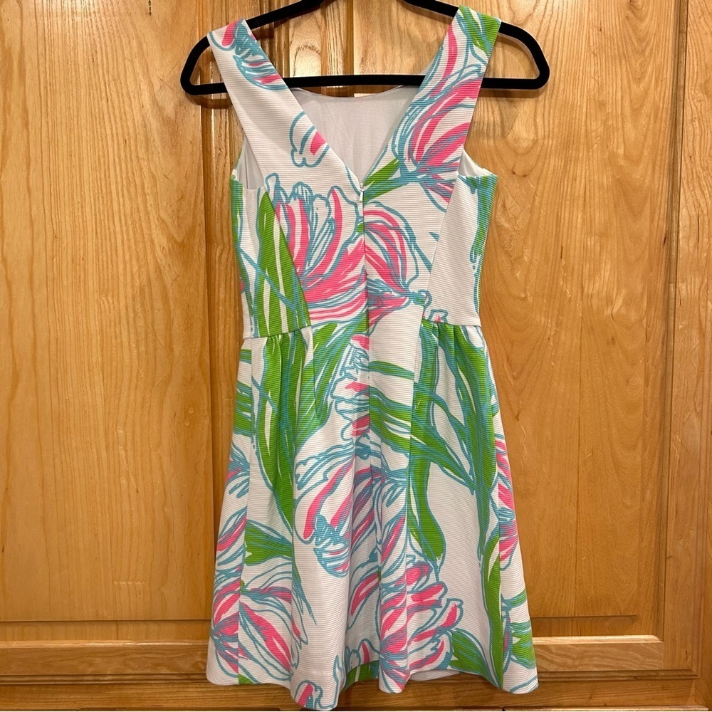 Lilly Pulitzer Pink and Green Floral Dress - Picture 4 of 6